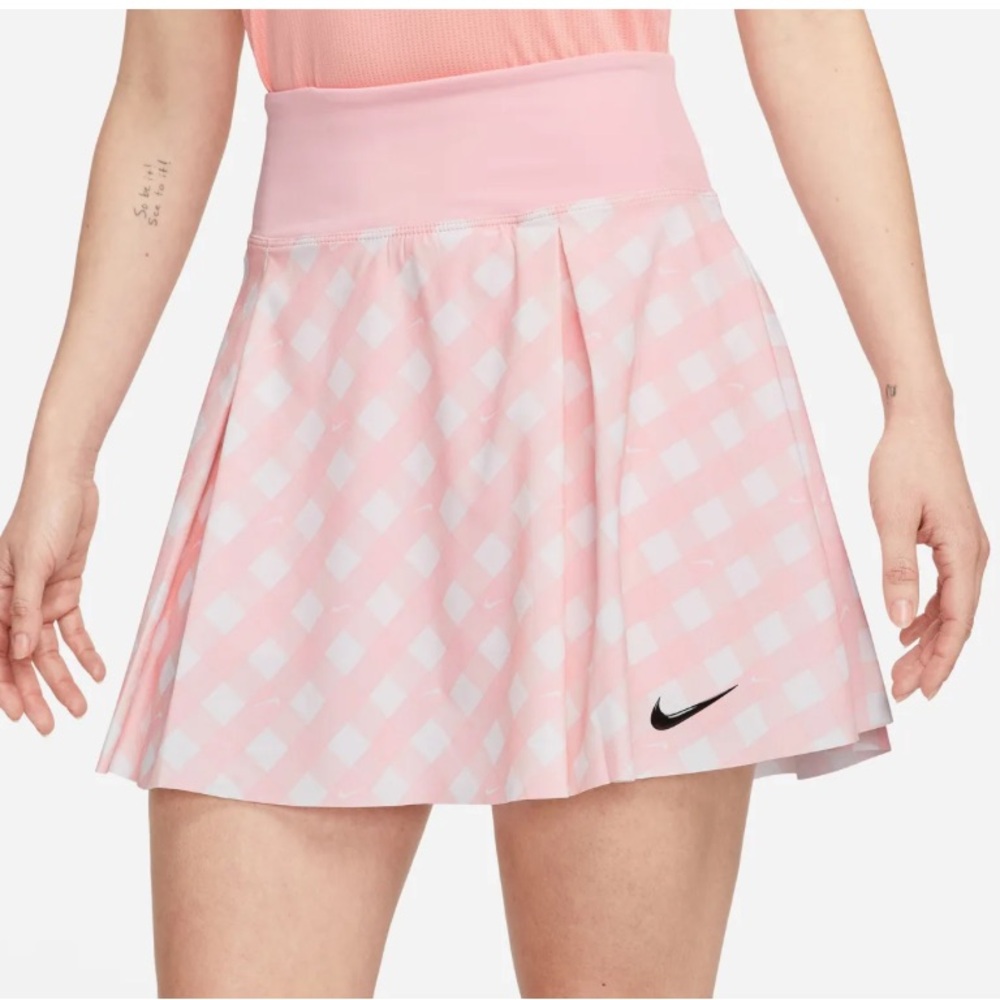 Nike pink gingham tennis skirt